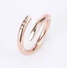 High Quality Rings Womens Jewelry Titanium Steel Single Nail Ring Fashion Street Hip Hop Casual Couple Classic Lady Tricolor Couples Ring