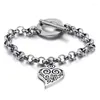 Braccialetti di collegamento Donne Love Heart Collana/Braccialetto Eterno Scava Fuori Ciondolo Moda Acciaio inossidabile Elegante catena regalo di gioielli