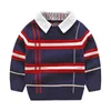 Winter Boys Sweter jesienny sweter w paski w paski maluch dzieci długie rękawy pullover dzieci moda swetry ubrań 40