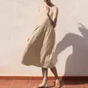 Casual jurken zomer mouwloze tank strandjurk 2022 lente massief katoenen linnen vrouwen elegant o nek losse boho feest mujer