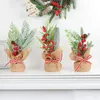 Kerstdecoraties Tiny unieke uitstekende kerstboom ornament mini mal verfraaien voor feest