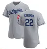 Maillots de baseball cousus Kershaw 22 Clayton Bauer 27 Trevor Jersey Retro Noir Blanc Bleu Blanc Sans numéro Nom pour homme Taille S-XXXL