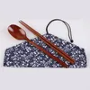 Dinnerware Sets 2PCS Spoon Chopstick Cutlery Portable Kit Lunch Tableware With Bag Set Kitchen Accessories