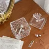 Bouteilles de stockage amour coeur forme cristal verre bonbons tasse salon pot fruits secs assiette sucrier boîte à bijoux avec couvercle