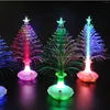 Christmas Decorations 3pcs LED Colorful Fiber Optic Tree Battery Mini Flash Night Light Romantic Gift