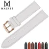 Bantlar Maikes Moda Deri Band Beyaz Gül Altın Toka Band ile 16mm 17mm 18mm 20mm DW Strap 221024