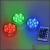 Nattljus LED RGB Submersible Lamp IP65 Battery Operated Light Mticolor Changing Underwater Pool Lights with Remote Control f￶r W DHulc