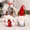 Kerst elfdecoratie Lumineuze gewei gezichtsloze oude man pop met glanzende hoeden voor boom schattige gnome poppen festival accessoires1025