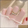 Anillos de boda Anillos de boda Ins Romántico Capas dobles Shine Cz Anillo de mujer Ajustable Cubic Zircon Blue Crystal Finger Jewelryweddin DHCFI