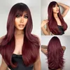 WERD short brown wavy wig with bangs straight with heat resistant fiber suitable for Cospaly Velma 001235#
