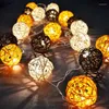 Strings Battery Operated 3m 30 Rattan Ball Led String Fairy Light Holiday Christmas Lights Outdoor Guirlande Lumineuse Luces Decorativas