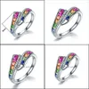 Обручальные кольца обручальные кольца прибытие модно цветное вечность кольцо для женщин -юбилей подарки подарки Оптовые R7552WEDDING BRIT2 DH2WS