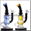 Narghilè colorato Recycler Bong Bong in vetro inebriante Tipo piegato Soffione doccia Percolatore per tabacco da fumo Mini Bong fatti a mano Cina all'ingrosso