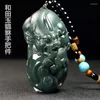 Hänghalsband Hetian Jade Pixiu Natural Black Green Fine Jewelry Men's Women's Fashion Halsband Strap Chain Accessories