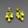 Boucles d'oreilles clous Fashion Catwalk Baroque Lemon Leaves Large Circle Temperament Retro Big 355