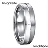 Wedding Rings Wedding Rings 6mm 8mm Tungsten paar geschenken voor mannen Women Fashion Jewelry Center gegroefde randen half geborsteld Pol DHHO8