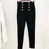 Женские брюки 2022 весенняя дизайнерская мода Женская карандаш белый черный двойной грудь эластичные тонкие брюки элегантные дамы формальная одежда