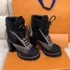 Brand Boots Sapatos femininos Desert Boot Autumn Winter Grosso Zipper Letra Lace Up Moda -Alto salto