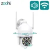 Telecamere dome Zoohi 3MP Telecamera di sorveglianza IP Telecamere di protezione di sicurezza wireless PTZ Outdoor Wifi Pan Tilt Rete CCTV AI Rilevamento umano 221025