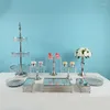 Bakeware Tools 10pcs/lot Silver Color Dessert Table Decoration Wedding Display Stand Cake Plate Metal Crystal Tray