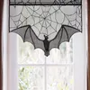 Gardin halloween svart spets spindelweb-bat valance spindelnät bordsduk spis mantlar halsduk för festliga festdekorationer