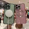 Glitter Magnetic Phone Factions for iPhone 12 13 14 Pro Max Magsafe Wireless Charging Case All-Inclusive