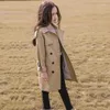Coat Moda Gençler Kızlar Trench Kore Ceket Rüzgar Çekme Paltolar için Lolita İngiliz Haki Uzun Toz Dış Giyim Giysileri 2022