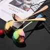 Dinnerware Sets 1Pcs Tableware Stainless Steel Rice Ladle 8 Colors Long Handle Soup Spoon Meal Dinner Scoops Kitchen Supplies Cooking Tool