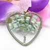 Pendant Necklaces Fashion Women Green Shell Lucky Heart Charms 50mm Fit Diy Necklace Silver-color Wire Winding Jewelry Accessories B3063