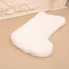 Christmas White Plush Stockings Ornaments Candy Socks Gift Bags Xmas Tree Fireplace Decoration JNC79