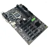 Moderbrädor BTC-B250 Mining Motherboard stöder 12 GPU LGA1151 G4400 CPU DDR4 8G 2133 MHz Memory SATA Cable Switch