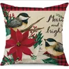 Kudde Case Cardinals Christmas Pillowcases Nordic Pillow Case Fashion Square Soffa Throw Cushion Cover Printed Pillows Lip Home Office Hotel Decoration BC146