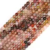 Perles d'agate colorée à facettes de 4mm, petite pierre naturelle ronde, entretoise ample pour bricolage, fabrication de bijoux, bracelet, collier, 15 pouces