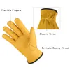 Men Work Gloves Soft Cowhide Driver Hunting Driving Farm Garden Welding Security Protection Safety Workers Mechanic Glove