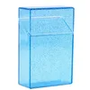 Kristall transparent farbenfrohe Kunststoff tragbarer Tabak Zigarettenfall Halter Aufbewahrung Flip Cover Box Innovative Schutzschale Rauchen
