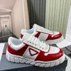 Mens Lecquerer Red Sports Shoes Baskettown En Cuir Sneakers 2EE364 3LKG Metal Triangle Logo على الجانب مع حجم الصندوق الأصلي 38-46