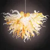 Crimorary Crystal Chandelier Lampes Amber Couleur Blown Blown Glass Chandelier Light Sentiment suspendu lustres lustres pour le Duplex Building Home Decor LR404