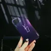 Fundas de teléfono de diseñador para IPhone 14 Pro Max Plus 13 12 11 Funda de lujo Púrpura transparente Funda de teléfono Funda de silicona suave a prueba de golpes