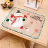 Julplacemats Santa Snowman Pine Tree Xmas Winter Holidays Kök Matsal Rektangulära bordsmattor RRA181