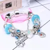 Beauty Blue Murano Glasss Beads Beads Chain Bracelet Fit Original Diy Bracelets для детей Женщины мужские подарки GC1748