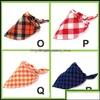 Vêtements de chien Fournitures de vêtements de chien Fournitures de jardin pour animaux de compagnie Bandanas Écharpe Foulard Bavoirs Lavable Fille Garçon Coton Accessoires d'automne en plein air pour Dhhy9