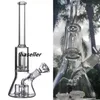 13.3 pouces Base de bécher Bong Narguilés Shisha Dab Rigs Tuyaux d'eau en verre épais Bubbler Pipe à fumée avec bol de 14 mm