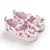 Chaussures à fleurs mignonnes pour bébés filles de 0 à 18 mois, baskets en toile à semelle souple, rose/blanc, pour premiers pas, printemps et été