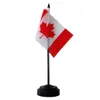 Kanada-Schreibtischflagge, 14 x 21 cm, kleine Mini-Büro-Verhandlungstischdekoration, Flaggen mit Standfuß für Heimbüro-Dekoration