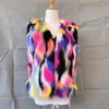 Women's Fur MJ-6 Fashion Winter Clothing Multicolor Imitation Vest Women Waistcoat