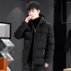 Herrarna ner män puffer jacka med huva hösten vinter varm kappa gata mode koreansk stil caster rockar fall huva jackor 2022