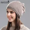 Berretti/berretto da cranio imissu cappello invernale femminile in lana a maglia di lana di lana da donna teschi di moda maschera casual maschera da sci da sci o cappelli caldi per donne t221020