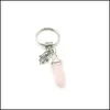 Keychains Charms Charms Natural Keychain Women Keyring Fashion Keyholder Boho Jewelry Car 8 Stlyes Drop Delivery 2021 Acces dh9pq