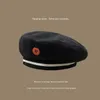 Beanie/Skull Caps Autumn Winter Woman Hat Fashion Cute Black Beret Letter Embroidery Winter Ladies Hats Vintage Male Beret French Hat Navy Cap T221020