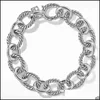 Bracelet de chaîne en or Bijoux bracelet Bijoux pour hommes Dy Trend Charm Designer Femmes Platinum Ed Wire Bracelets Rende Plated Head Fas1778218